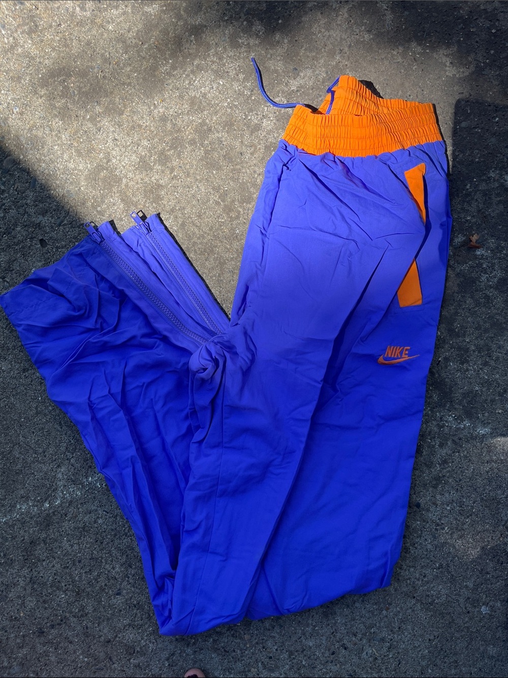 VINTAGE NIKE Purple and Orange 'Force' Windbreaker Set knit arms - Picture 2 of 5